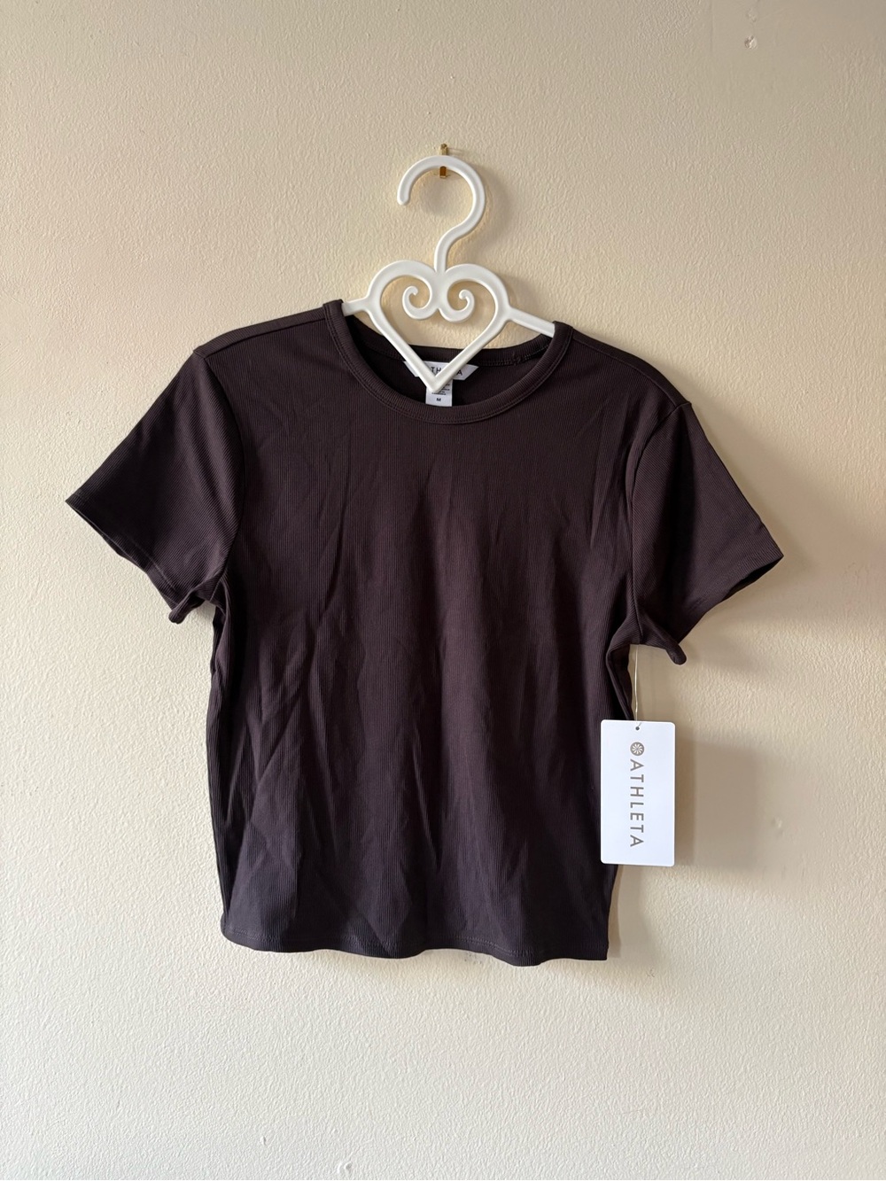 NWT Athleta Signature Rib Crop Tee Size M